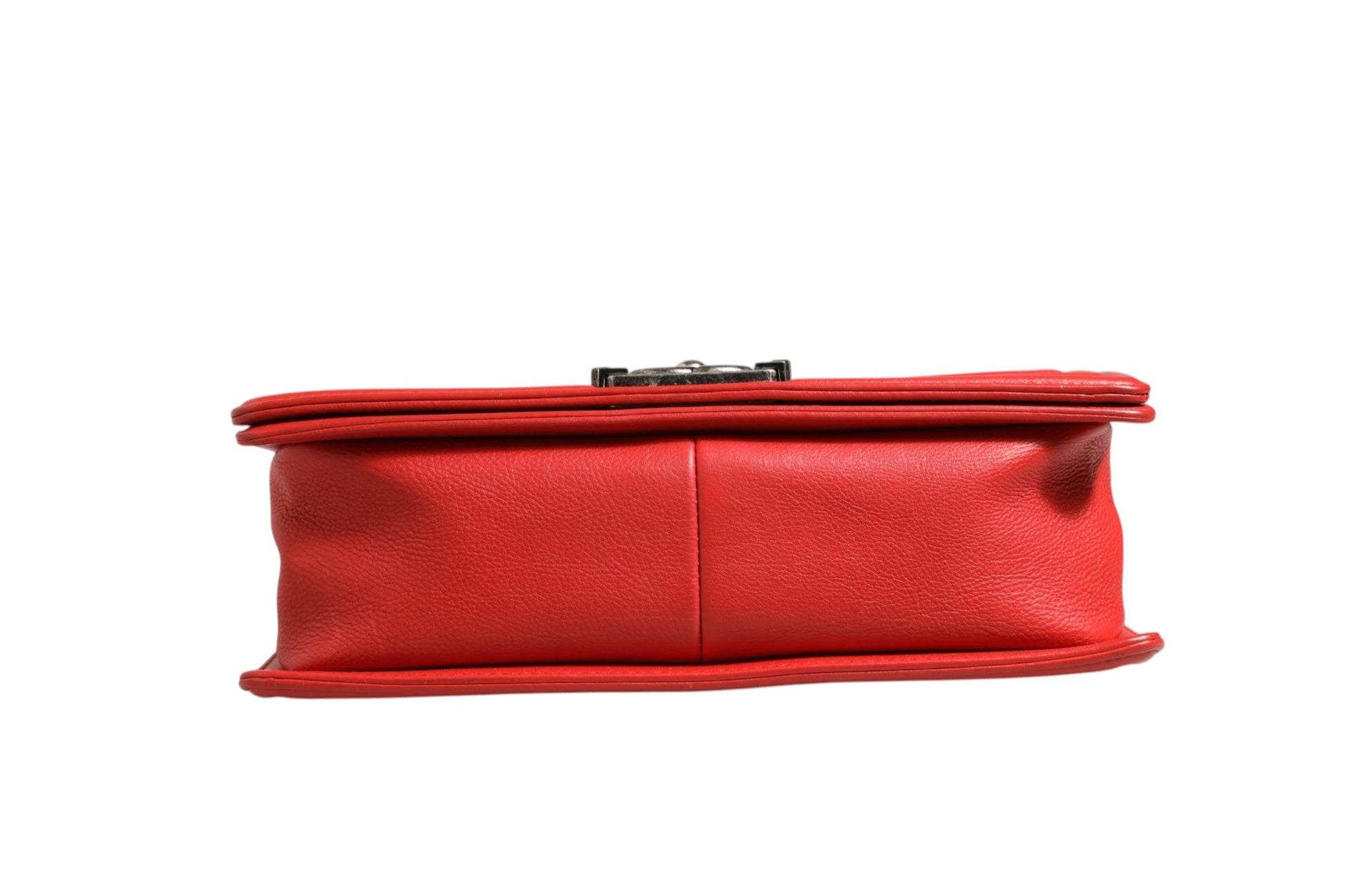 Red Diamond Stitch Calfskin Leather New Medium Boy Bag