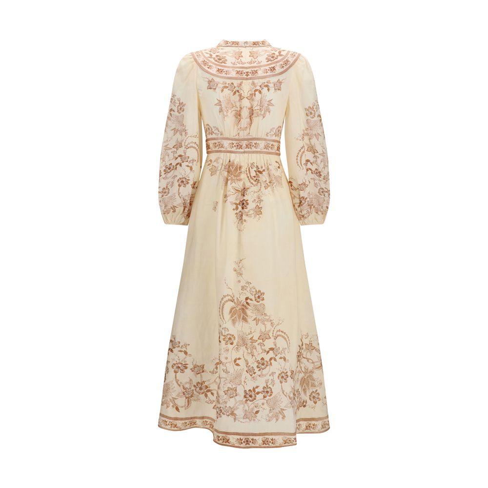 Beige Linen Casual Dress