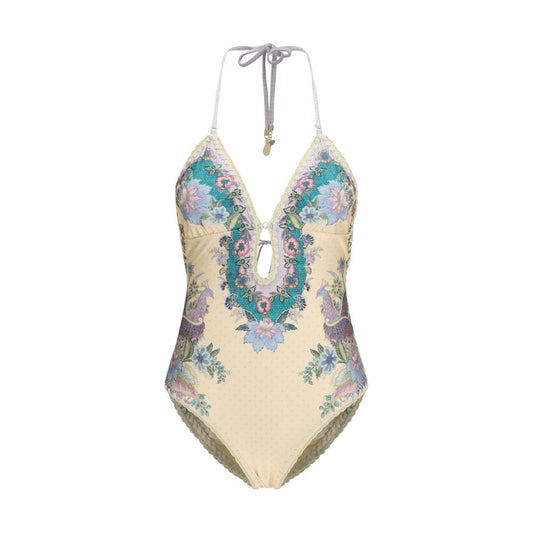 Beige Polyamide One-Piece Swimsuit