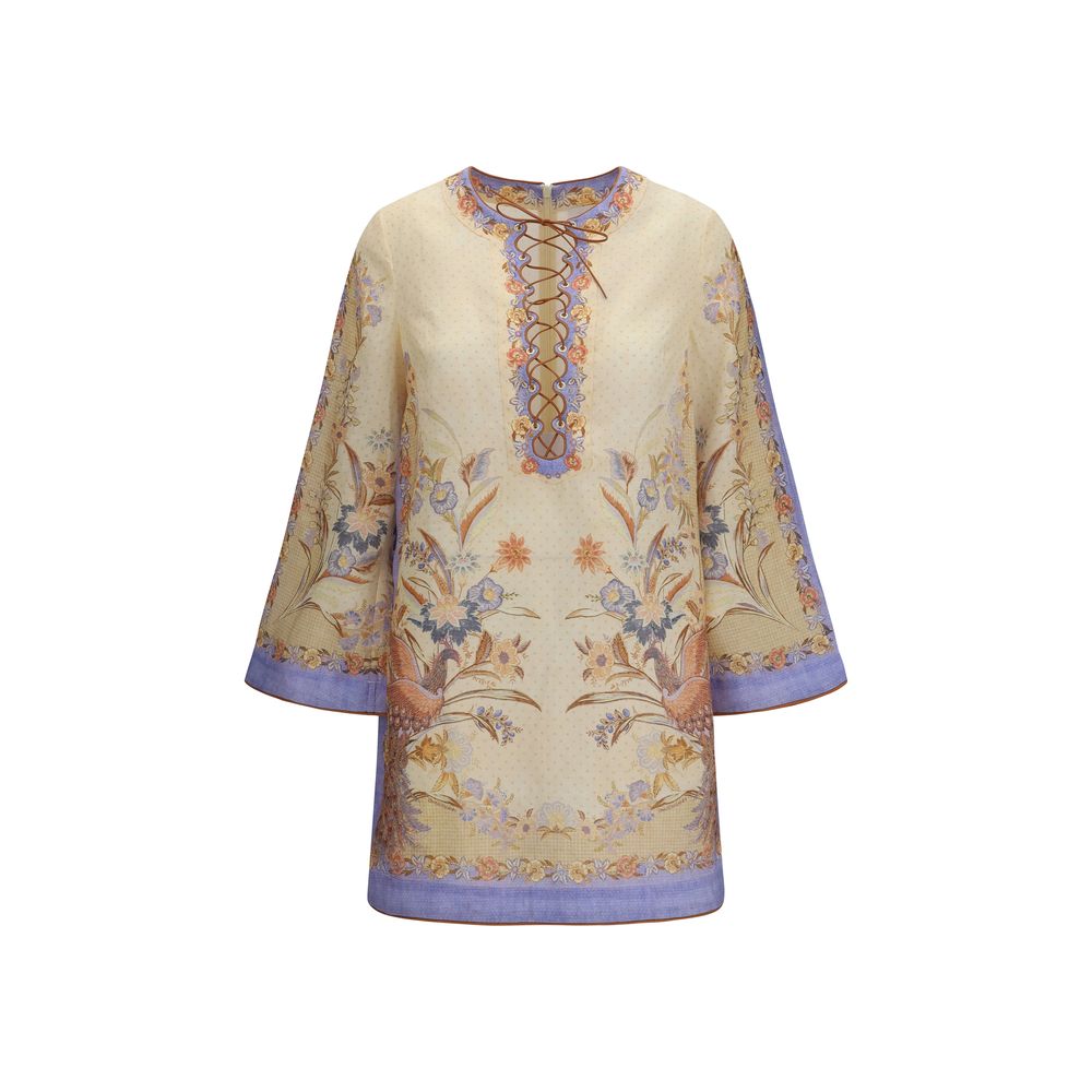 Multicolor Linen Casual Dress