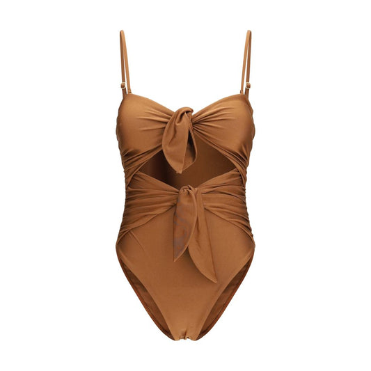 Beige Polyamide One-Piece Swimsuit