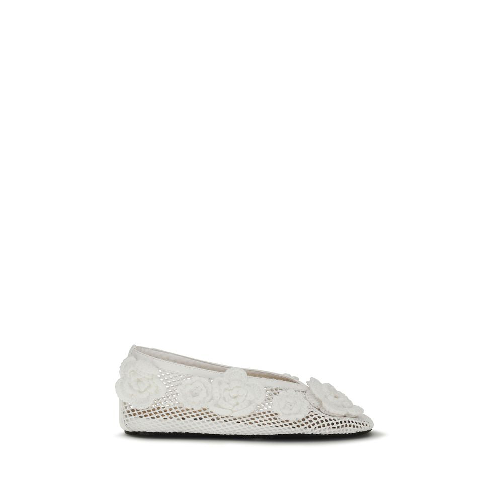 White Polyethylene Ballet Flats