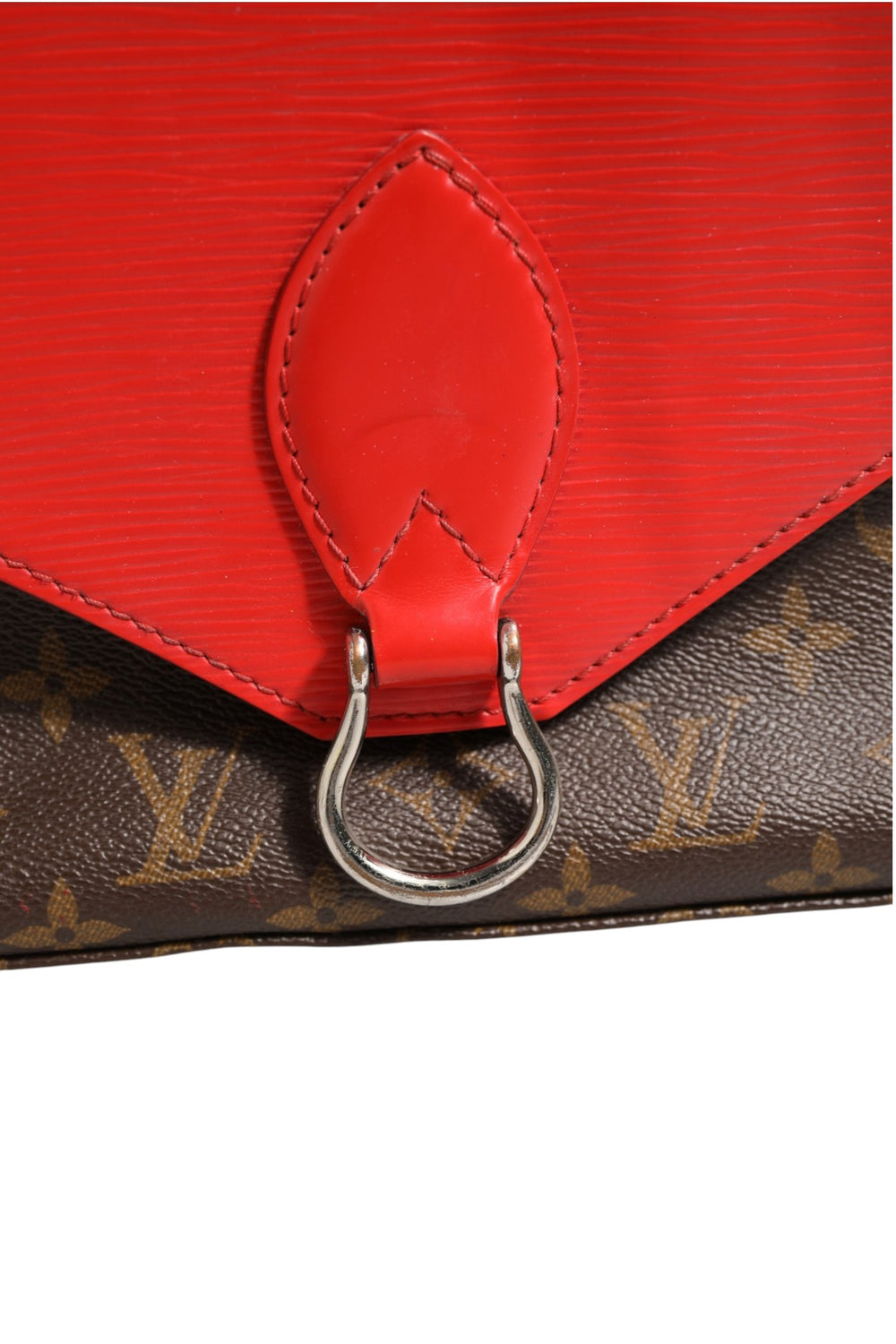 Saint Michel Monogram Epi Shoulder Bag Coquelicot