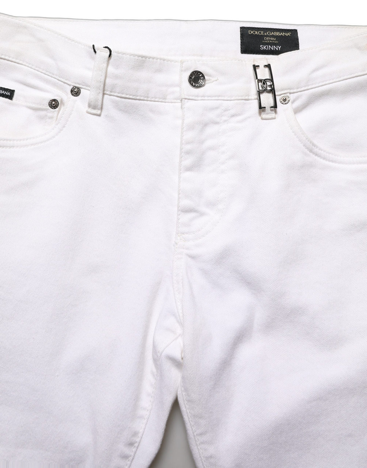 White Cotton Skinny Mid Waist Denim Jeans