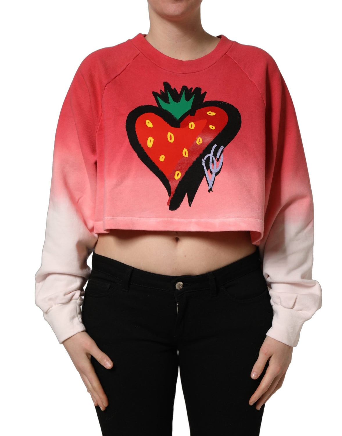 Multicolor StrawberryPrint Sweatshirt Sweater