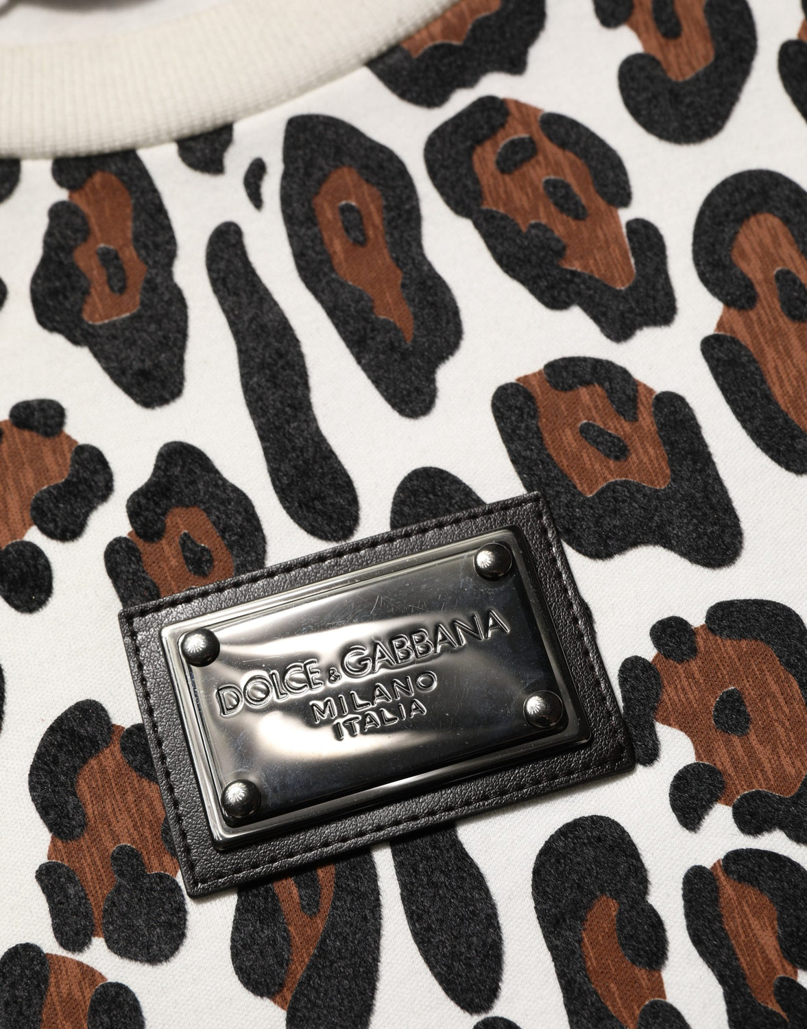 Multicolor Leopard Print Crew Neck T-shirt