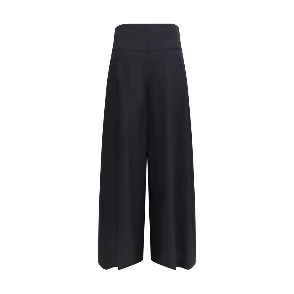 Black Cotton Casual Pants