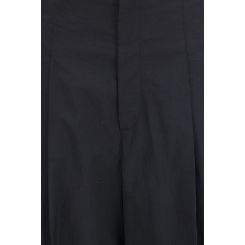 Black Cotton Casual Pants