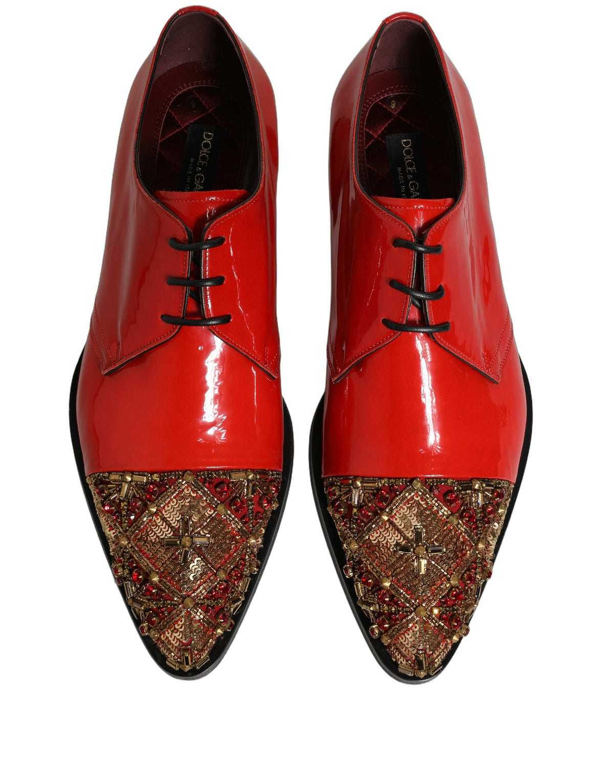 Red Embellished Men Derby Dress Formal Shoes