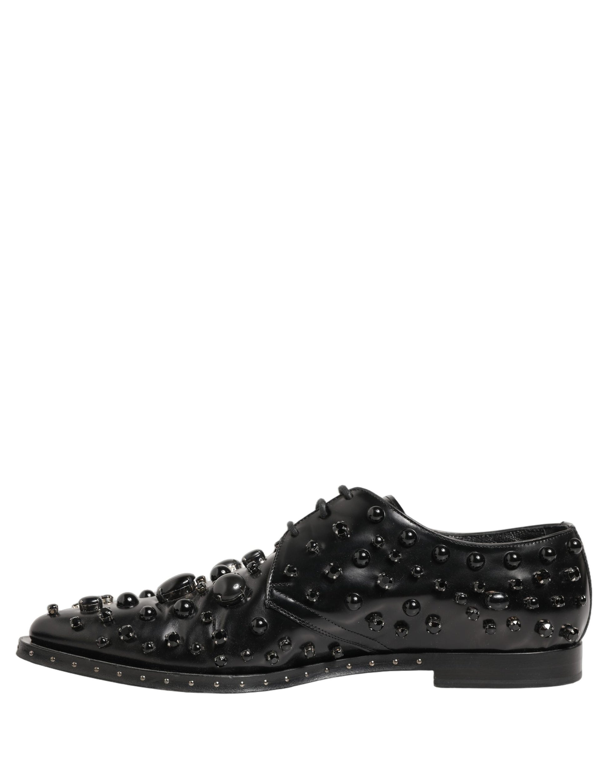 Black Leather Studded Men Formal Derby Shoes
