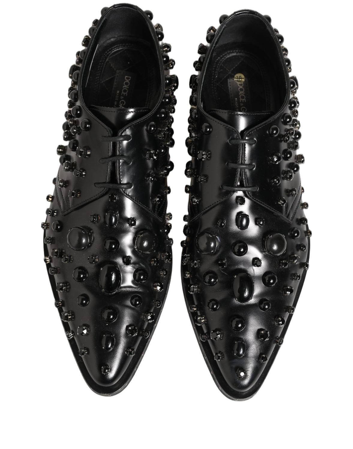 Black Leather Studded Men Formal Derby Shoes
