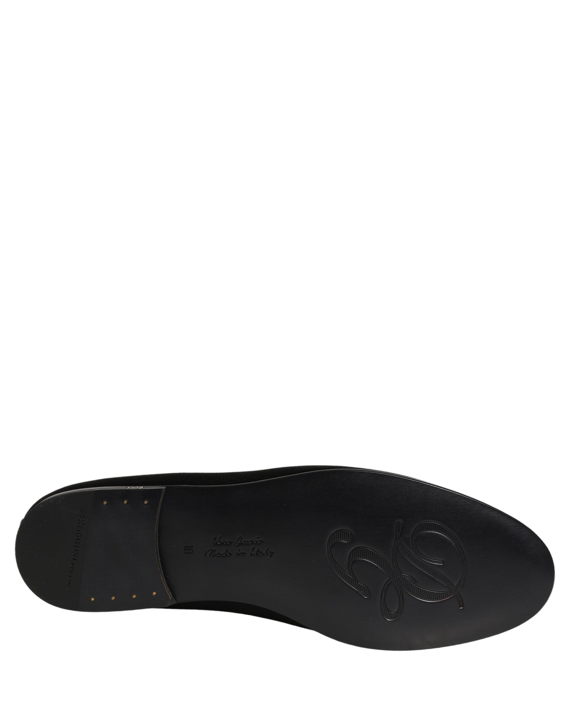 Black Satin Logo Slip On Flats Loafers Shoes