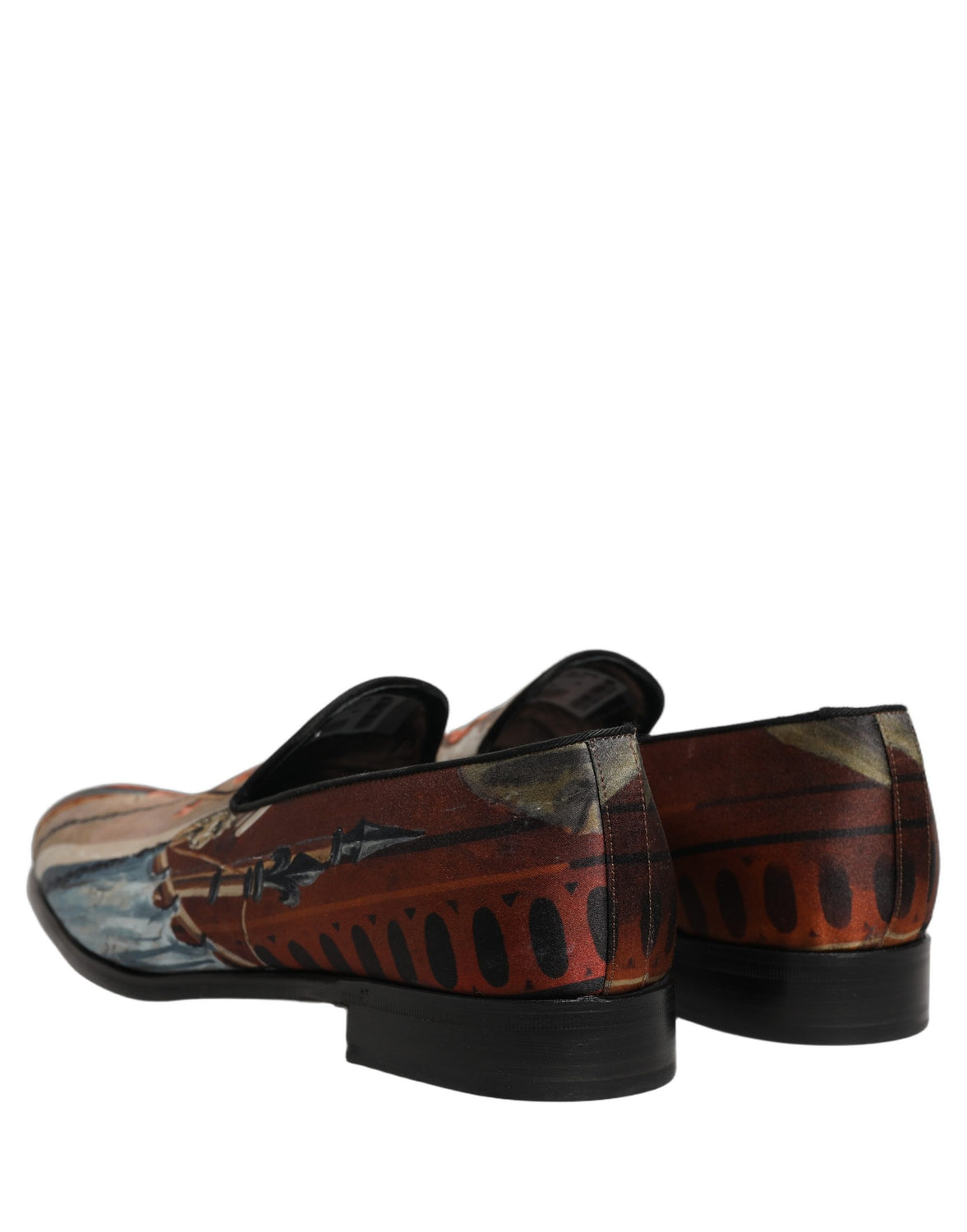 Multicolor Lion Print Slip On Loafers Shoes