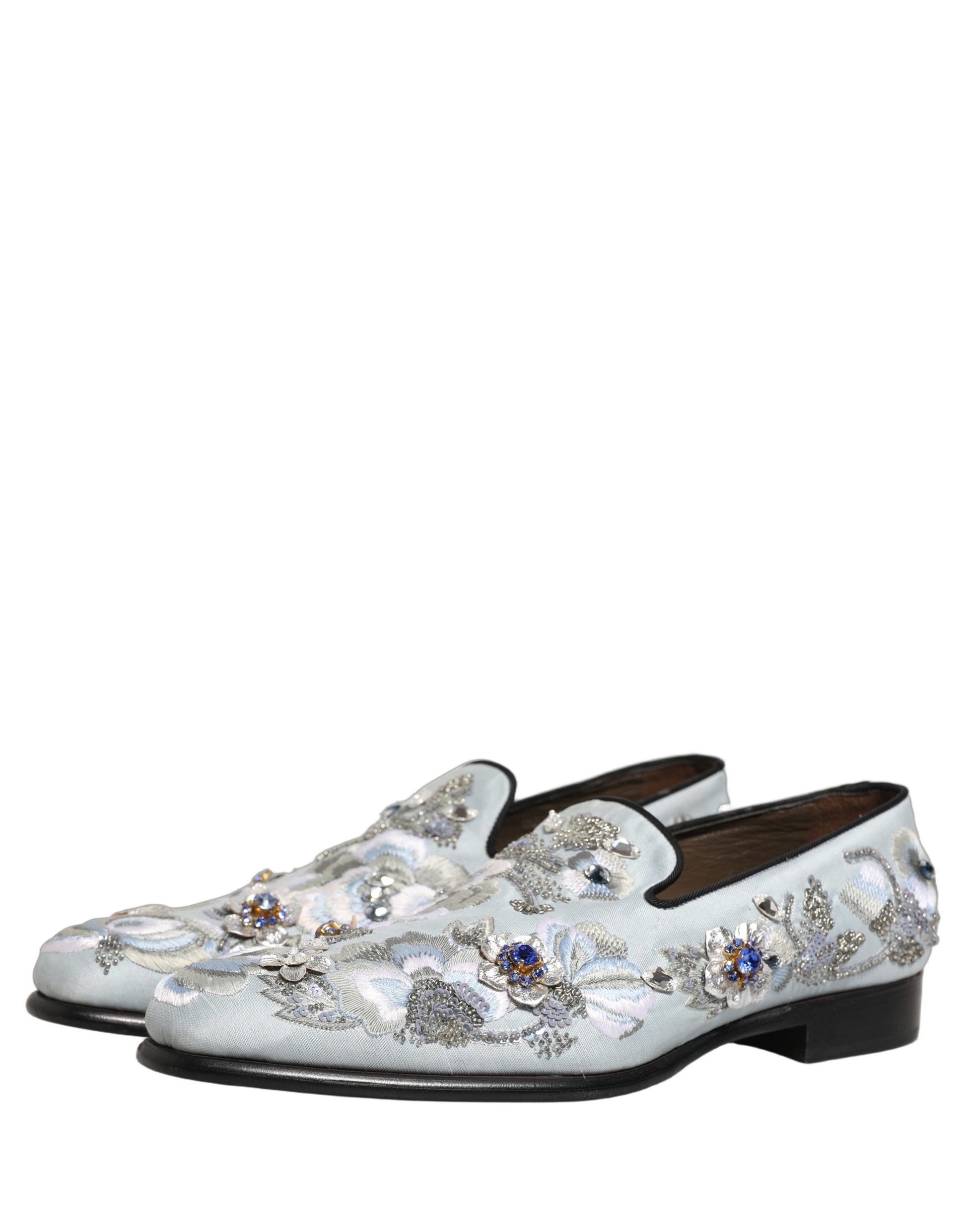 White Floral Embellished Men Loafers  Shoes