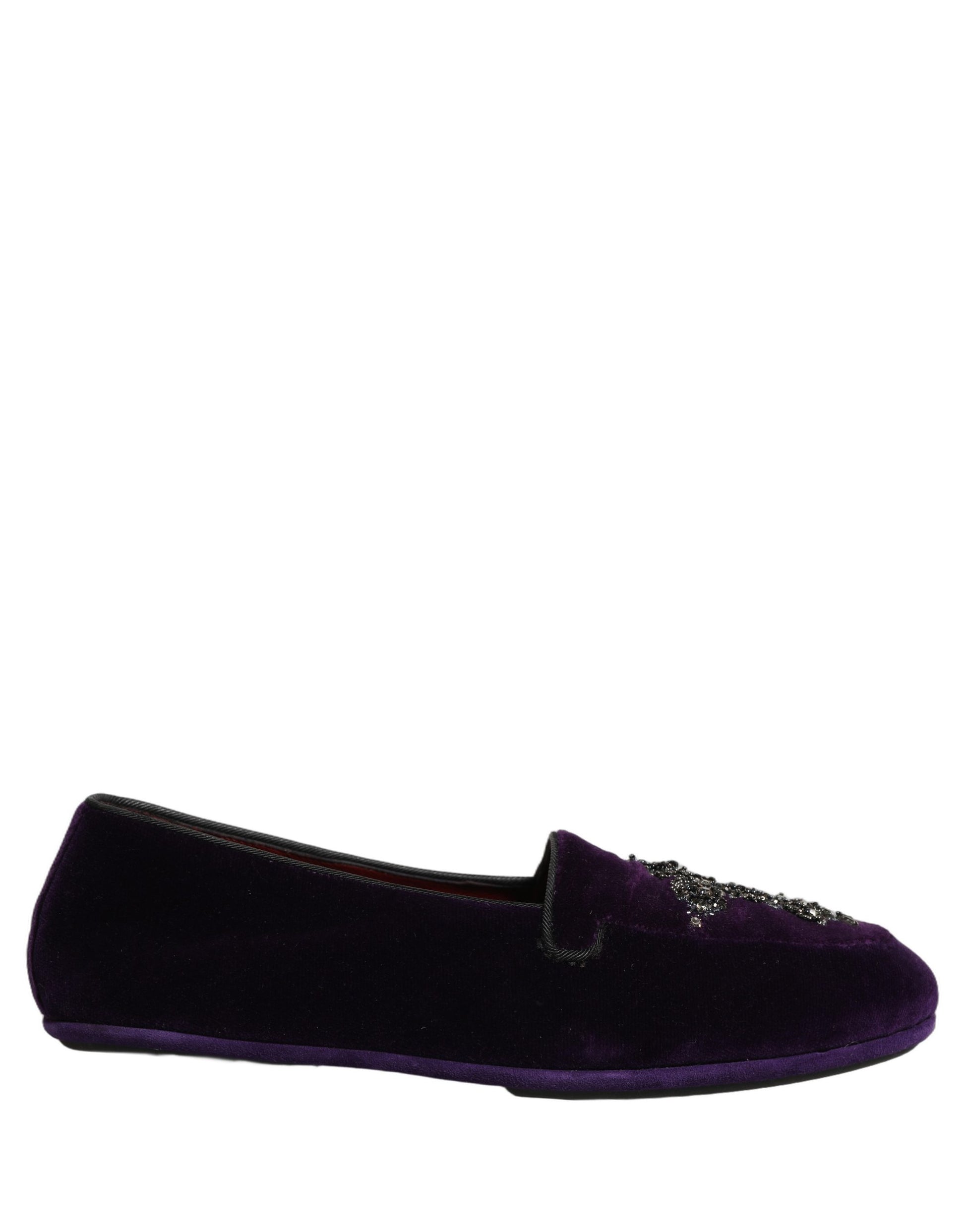 Violet Suede Embellished Dress Loafers Shoes