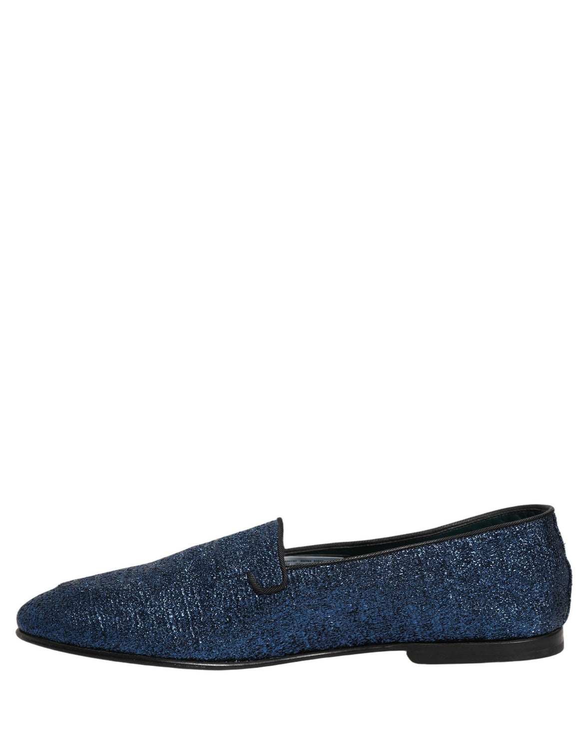 Blue Glitter Lurex DG Logo Dress Loafers Shoes