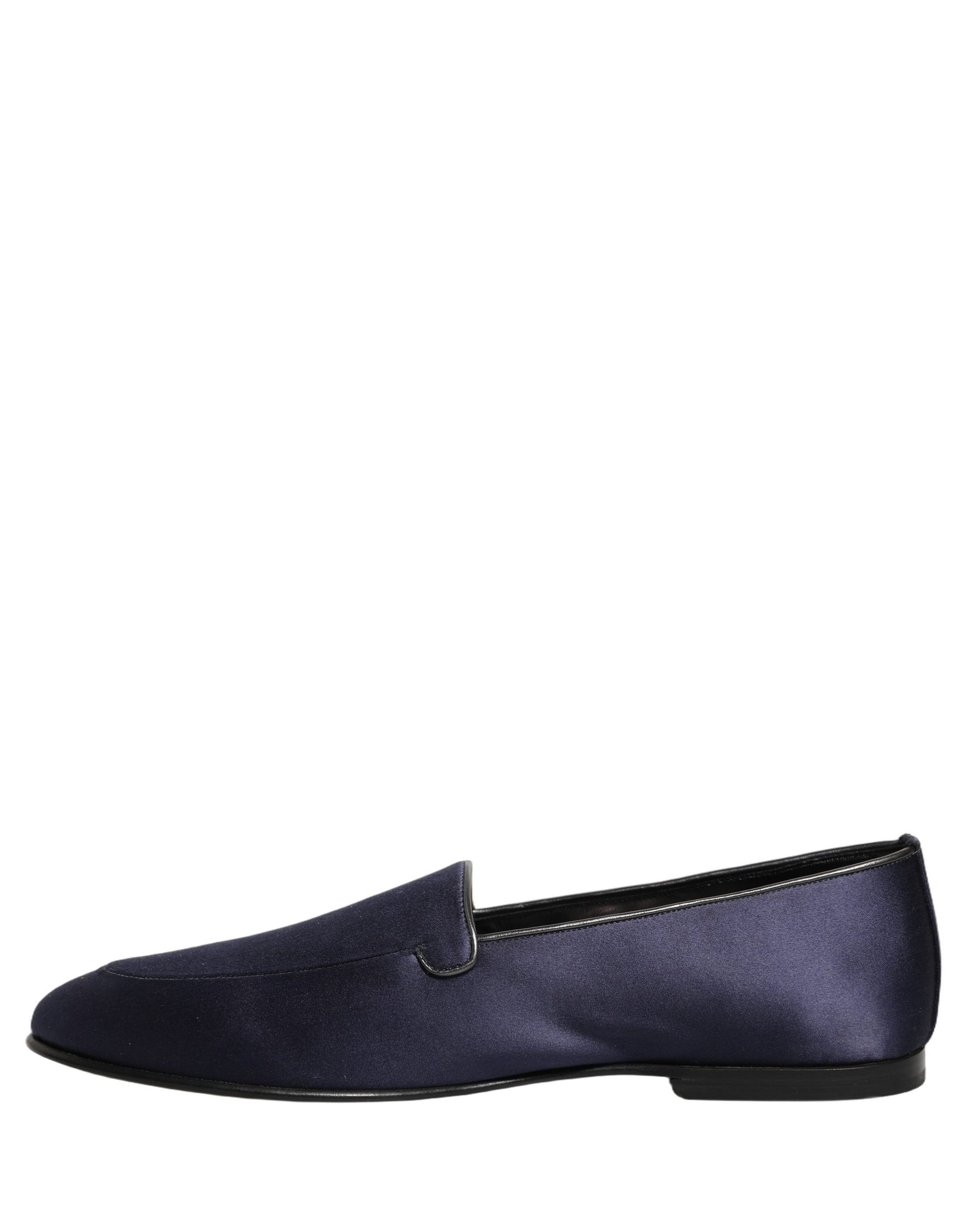 Navy Blue Satin DG Logo Dress Loafers Shoes