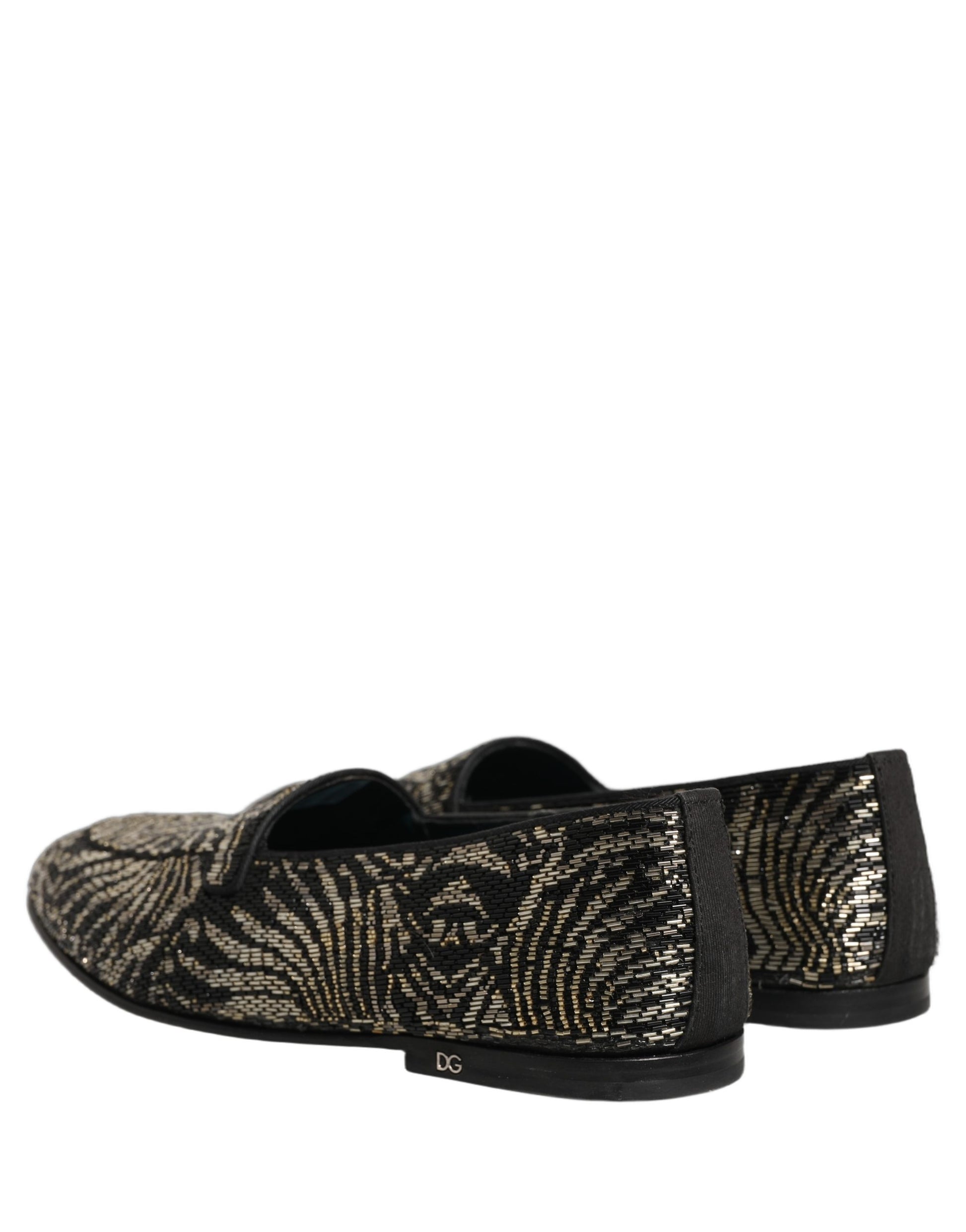 Black Silver Embellished Dress Loafers Shoes