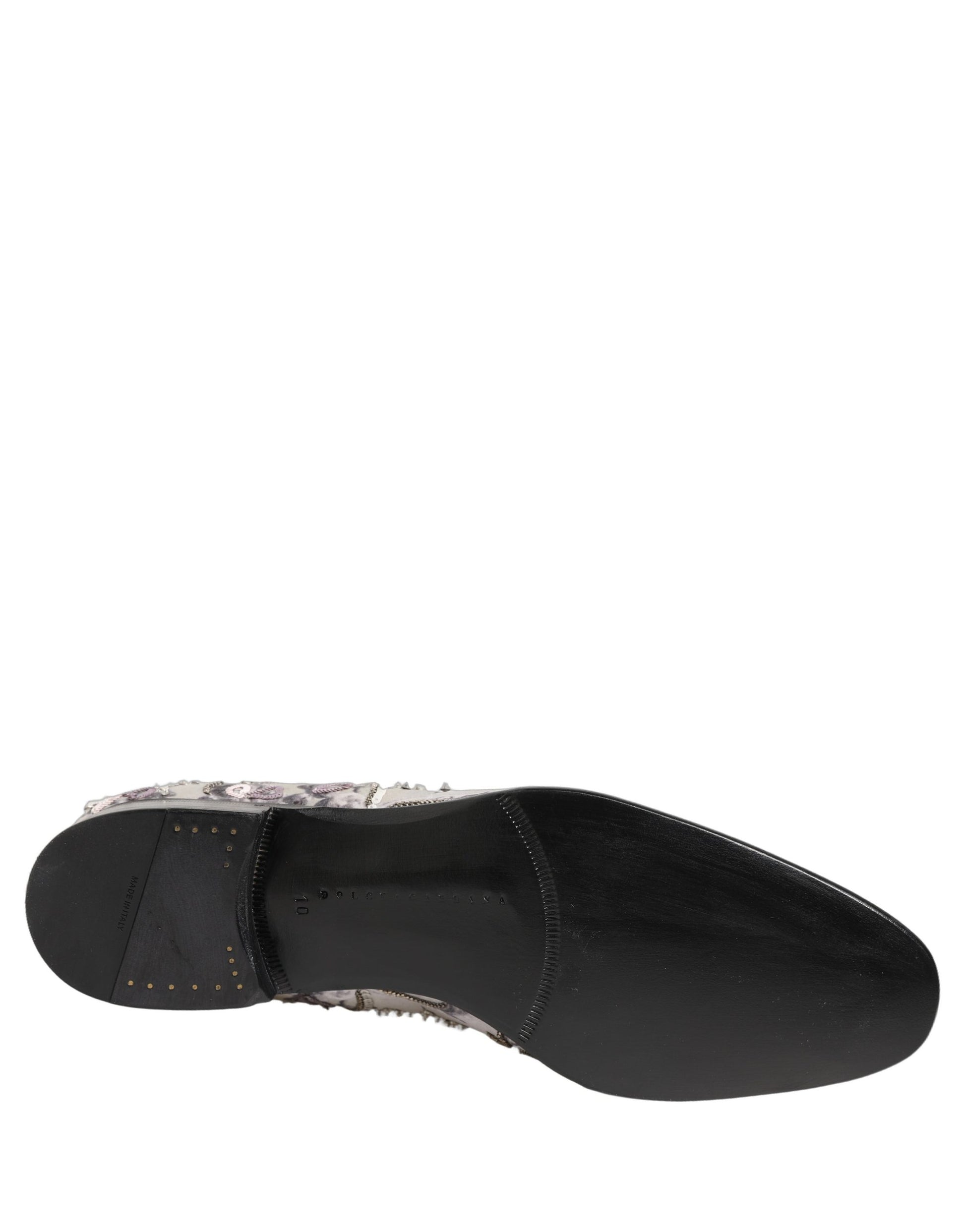 White Sequined Formal Slip On Loafers Shoes
