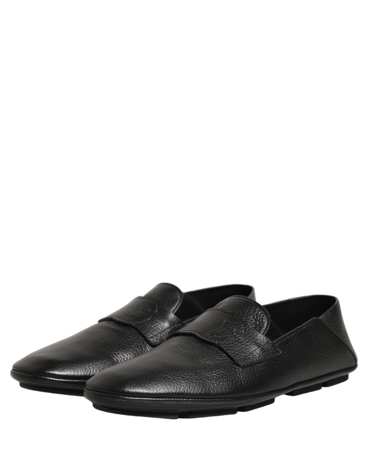 Black Deerskin Leather Driver Loafers Shoes