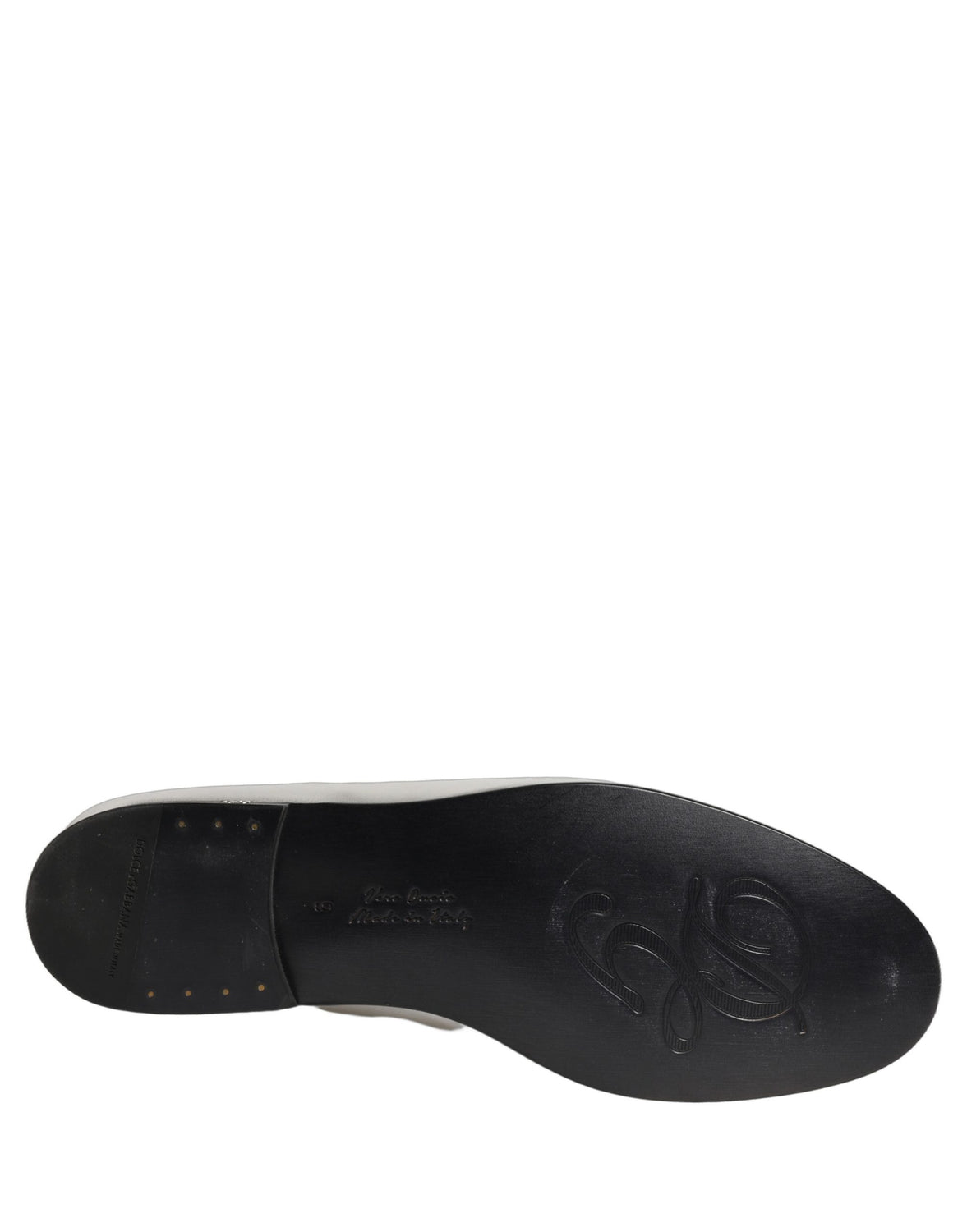 Silver Leather DG Logo Slip On Loafers Shoes