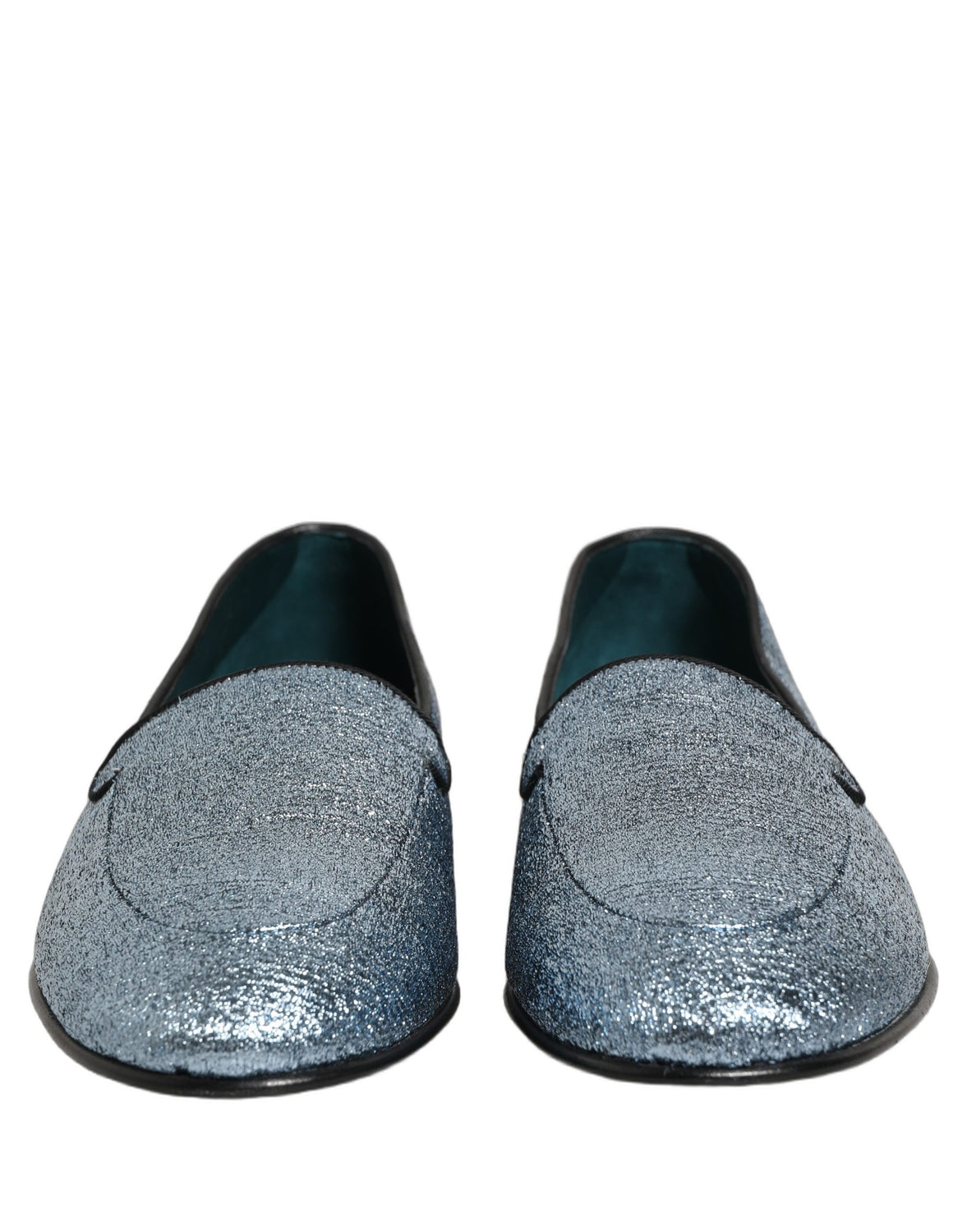 Blue Glitter Lurex DG Logo Dress Loafers Shoes