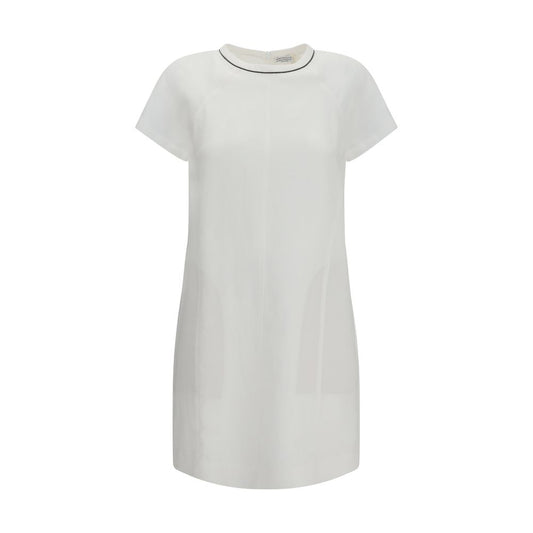 White Viscose Casual Dress