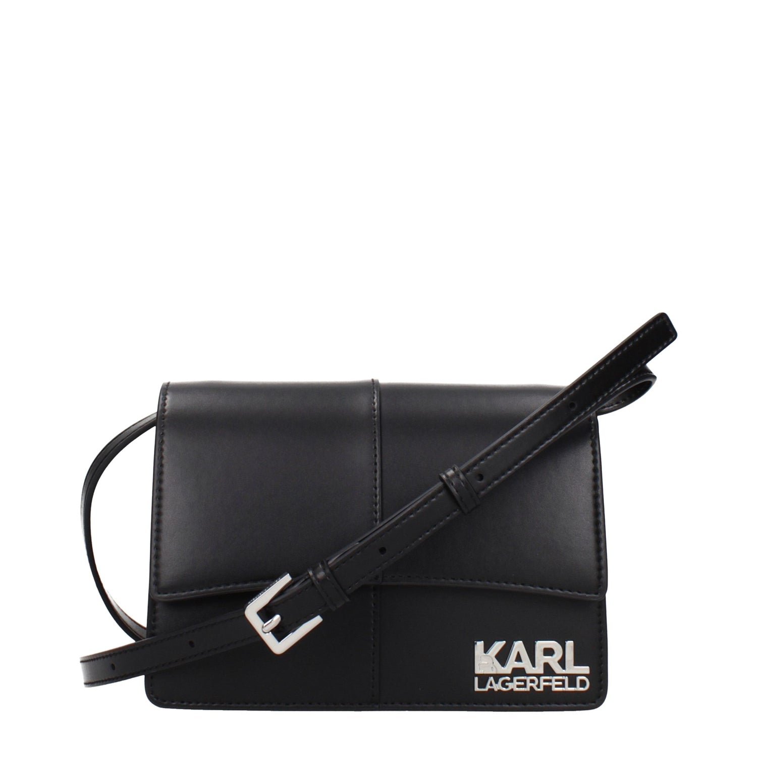 Black Polyethylene Crossbody Bag
