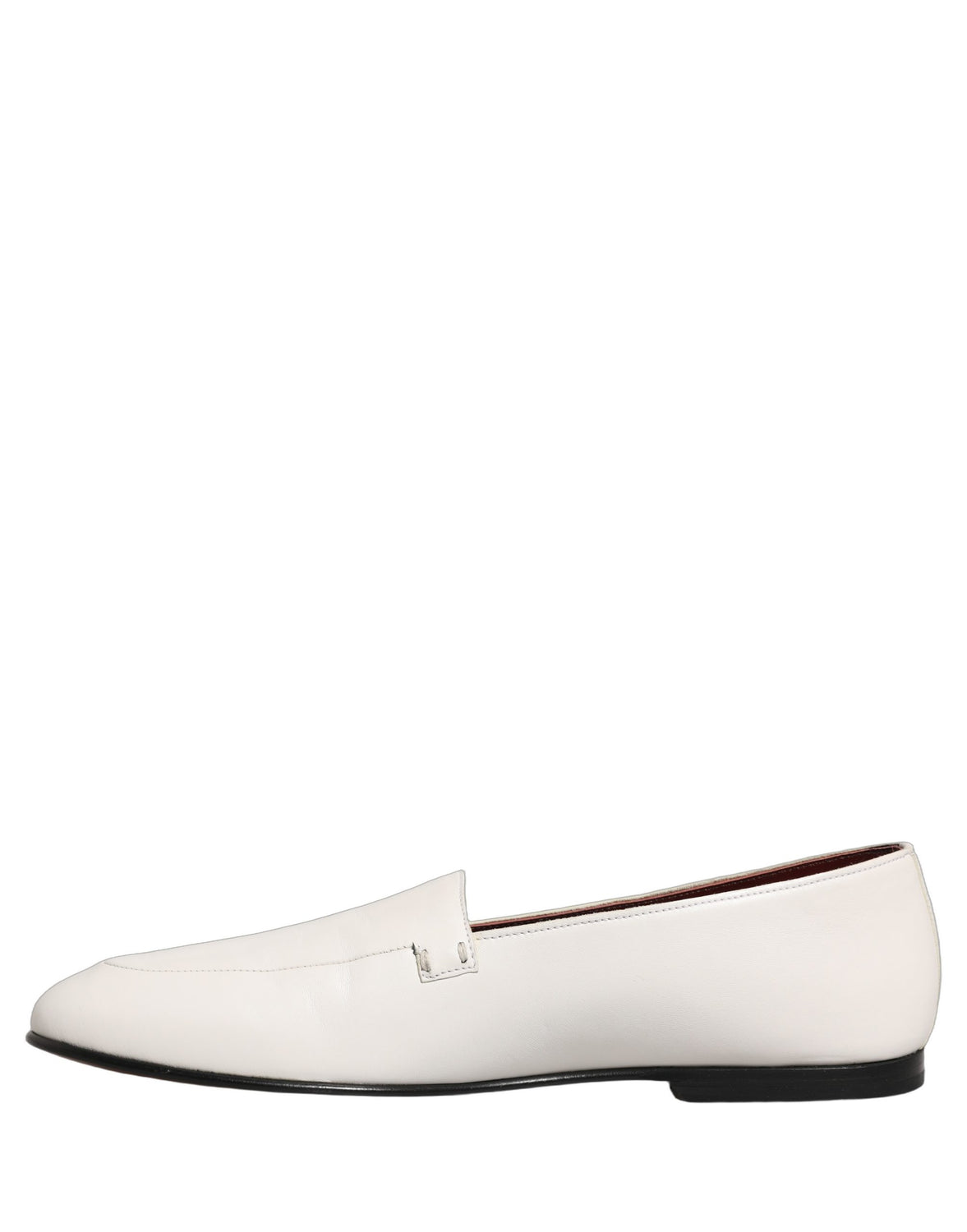 White Leather Logo Slip On Men Loafers Shoes