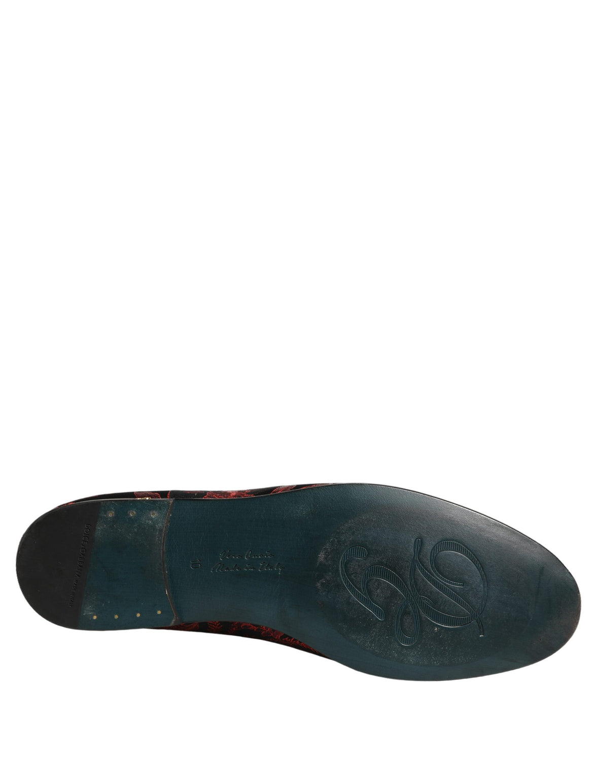 Red Floral Jacquard Slip On Loafers Shoes