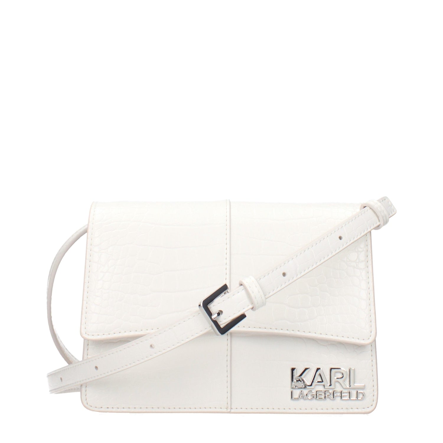 White Polyethylene Crossbody Bag
