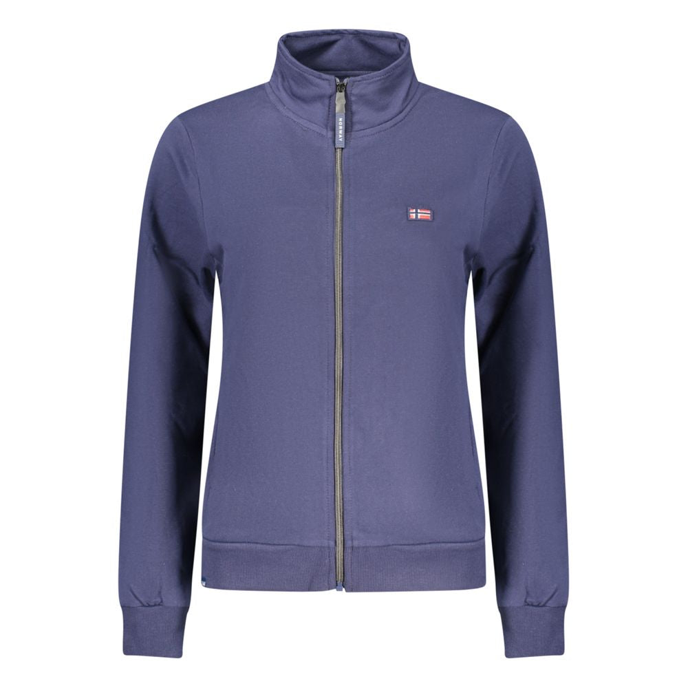Blue Cotton Women Sweatshirt