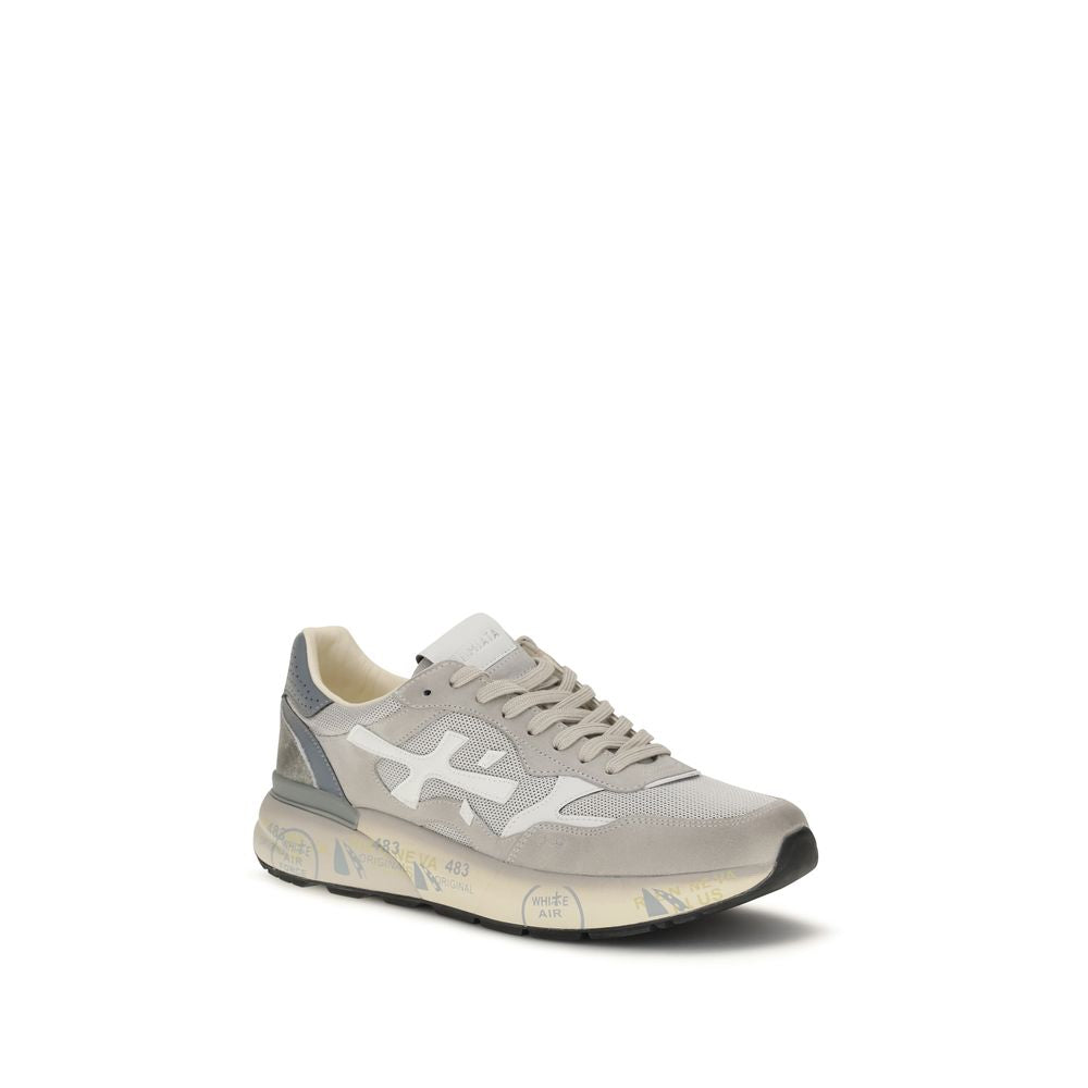 Gray Polyester Low Top Sneakers