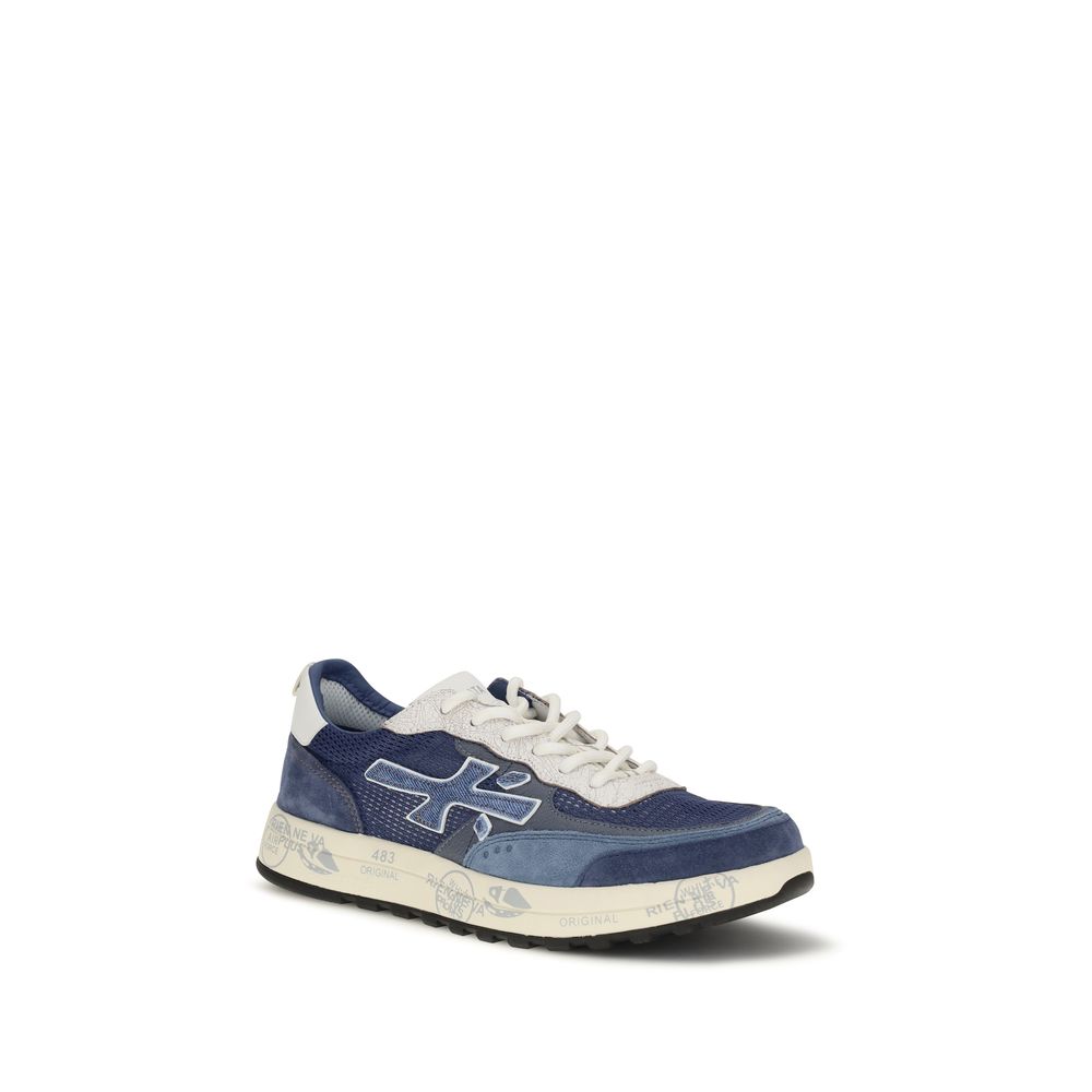 Blue Calf Leather Bos Taurus Athletic Sneakers