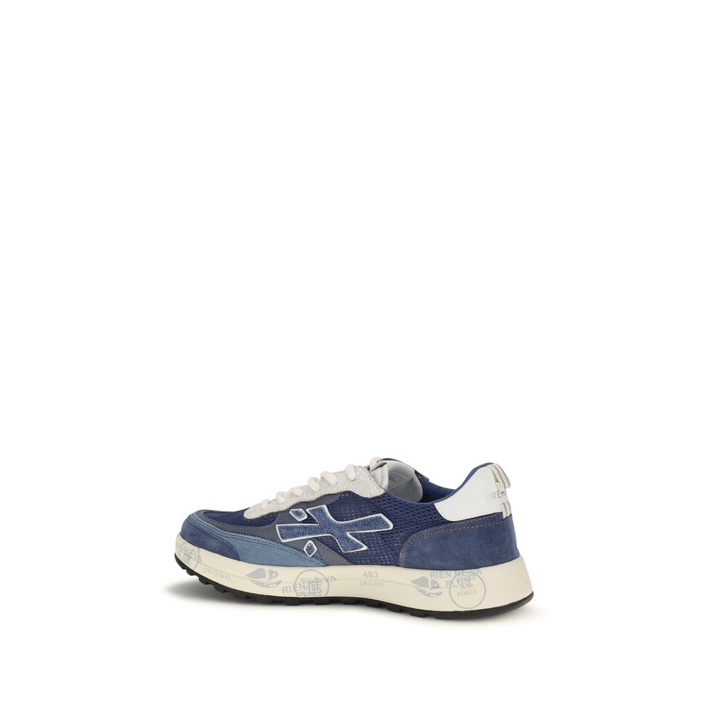 Blue Calf Leather Bos Taurus Athletic Sneakers