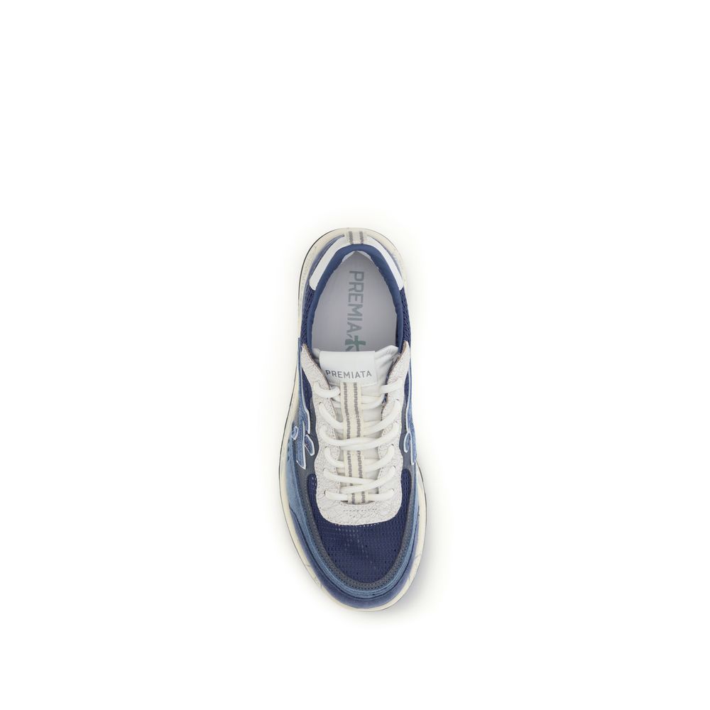 Blue Calf Leather Bos Taurus Athletic Sneakers