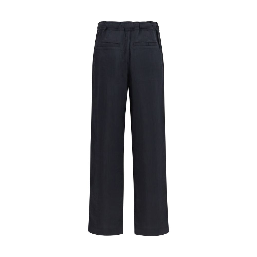 Black Viscose Casual Pants