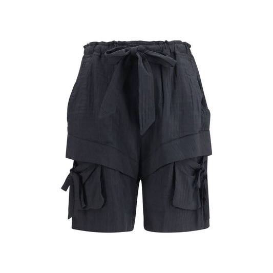 Black Viscose Bermuda Shorts