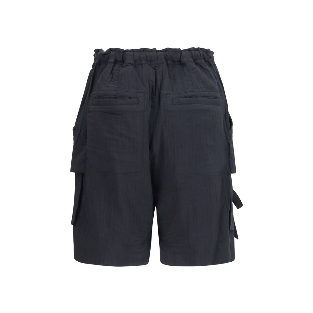Black Viscose Bermuda Shorts