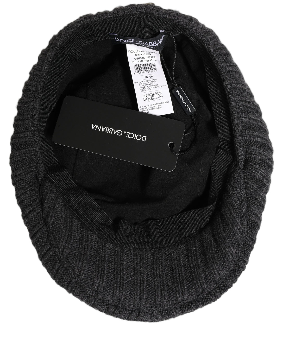Men Dark Gray Wool Knitted Newsboy Capello Hat