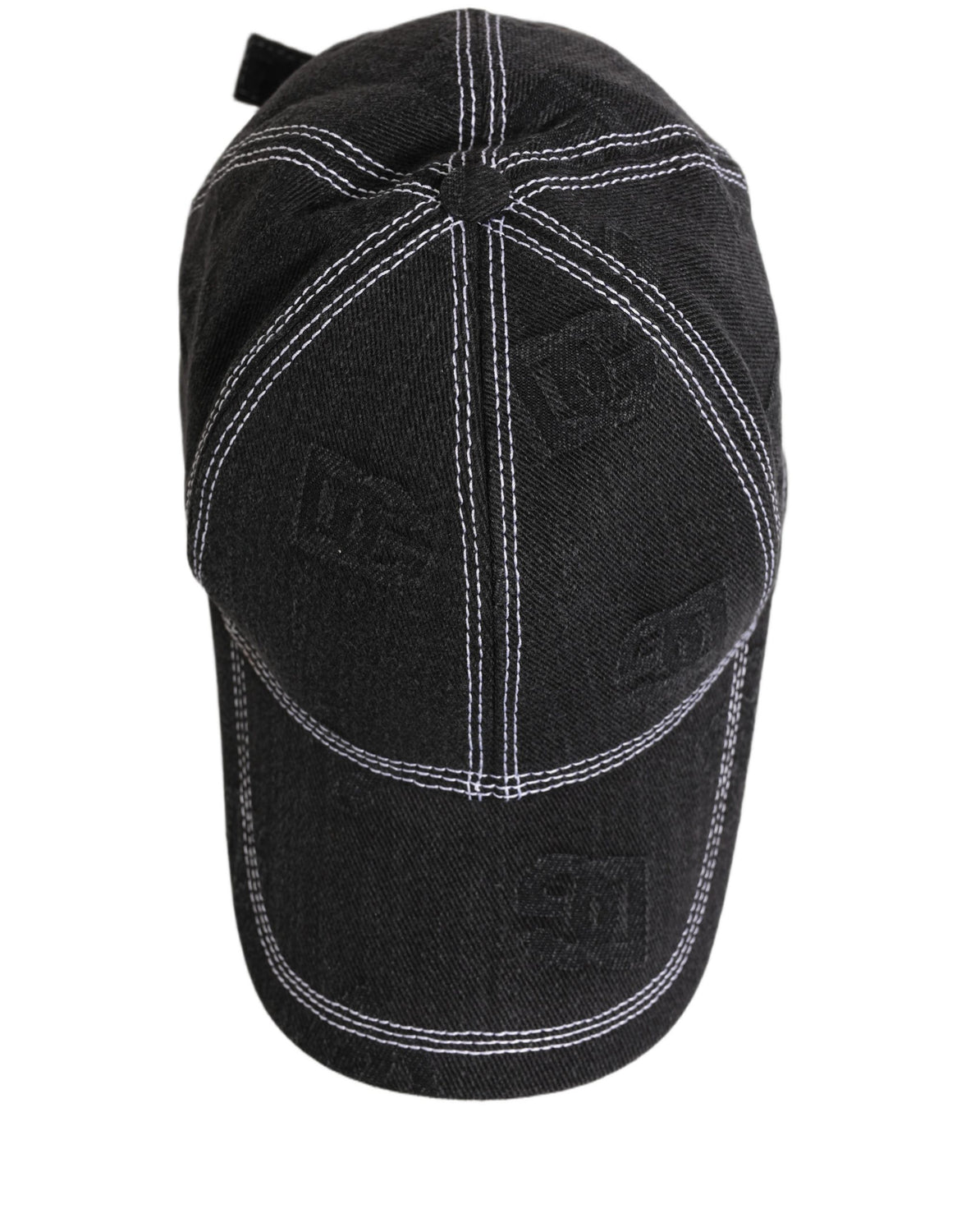 Men Black Cotton 6 Panel Baseball Capello Hat