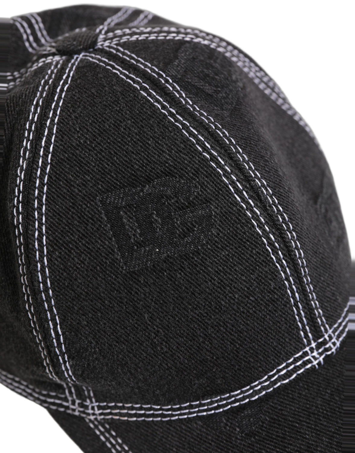 Men Black Cotton 6 Panel Baseball Capello Hat