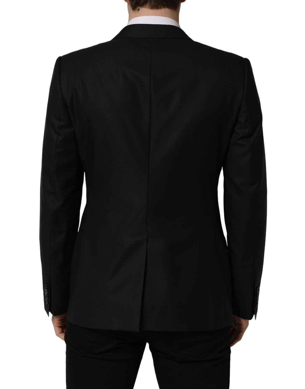 Black Wool Single Breasted Men Blazer Jacket
