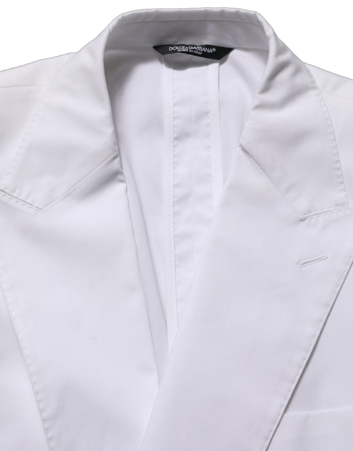 White Cotton Double Breasted Blazer Jacket