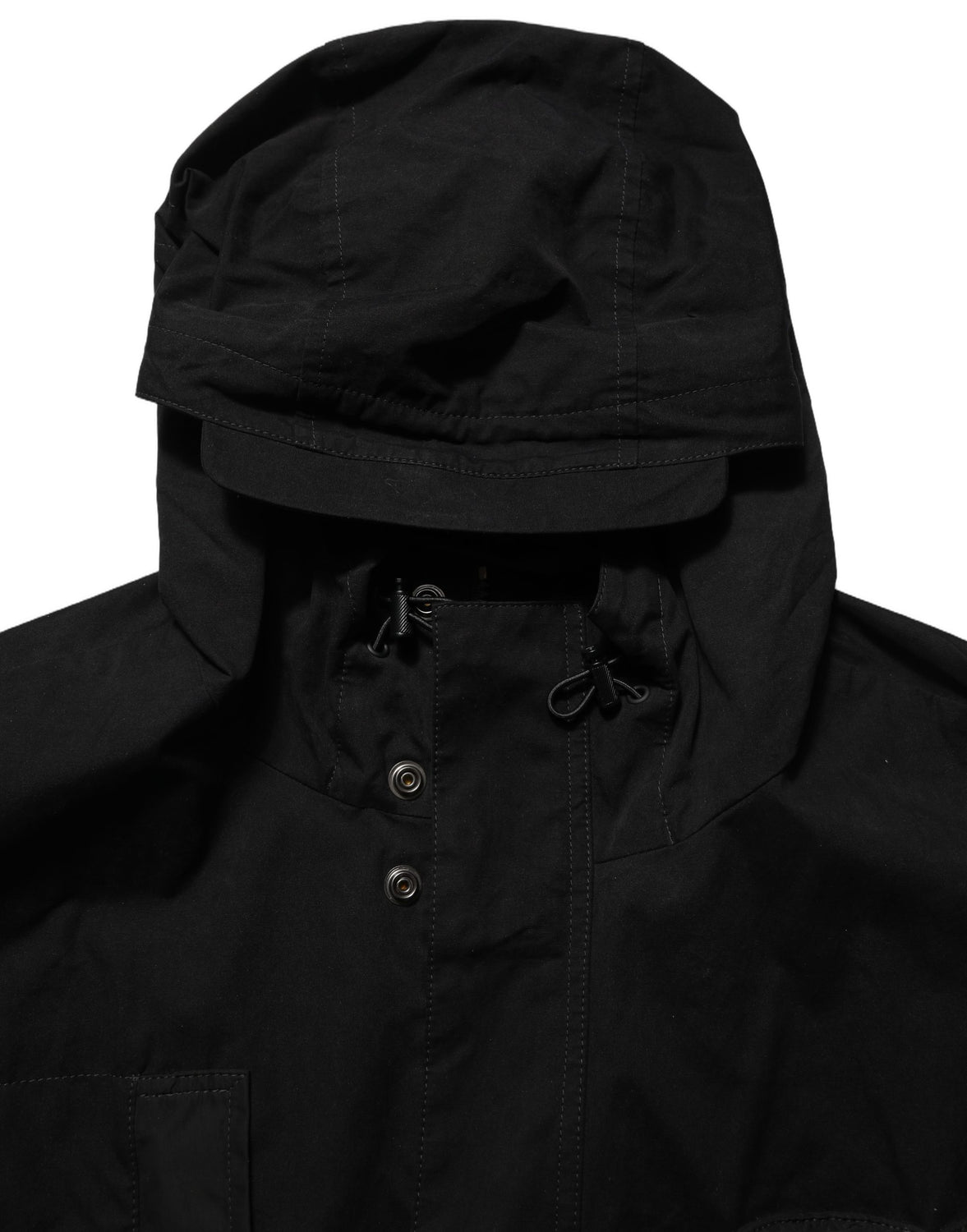Black Nylon Men Hooded Windbreaker Jacket
