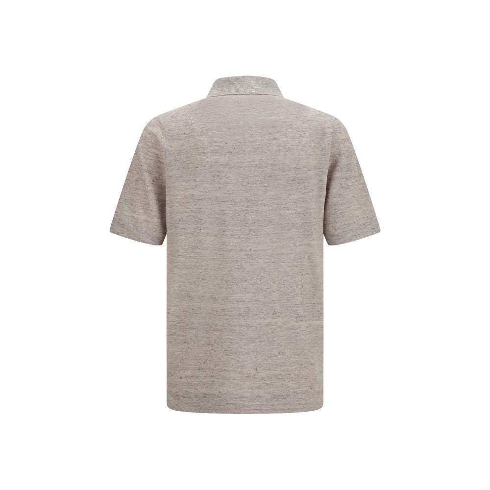 Beige Linen Polo Shirt