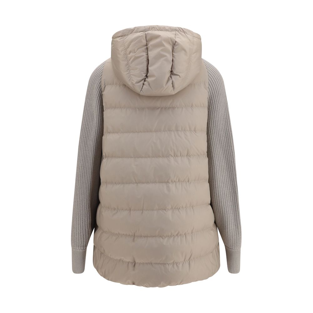 Gray Polyester Full-Length Jacket