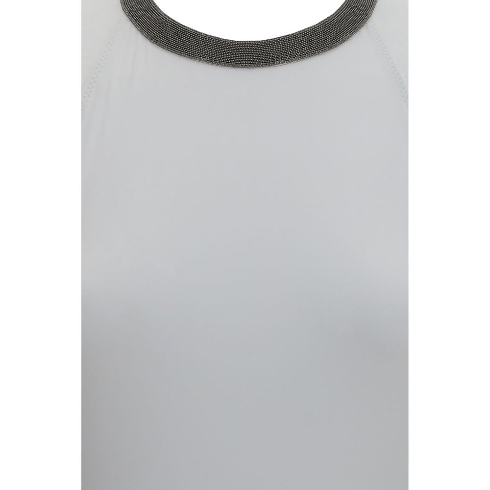 White Polyamide One-Piece Swimsuit