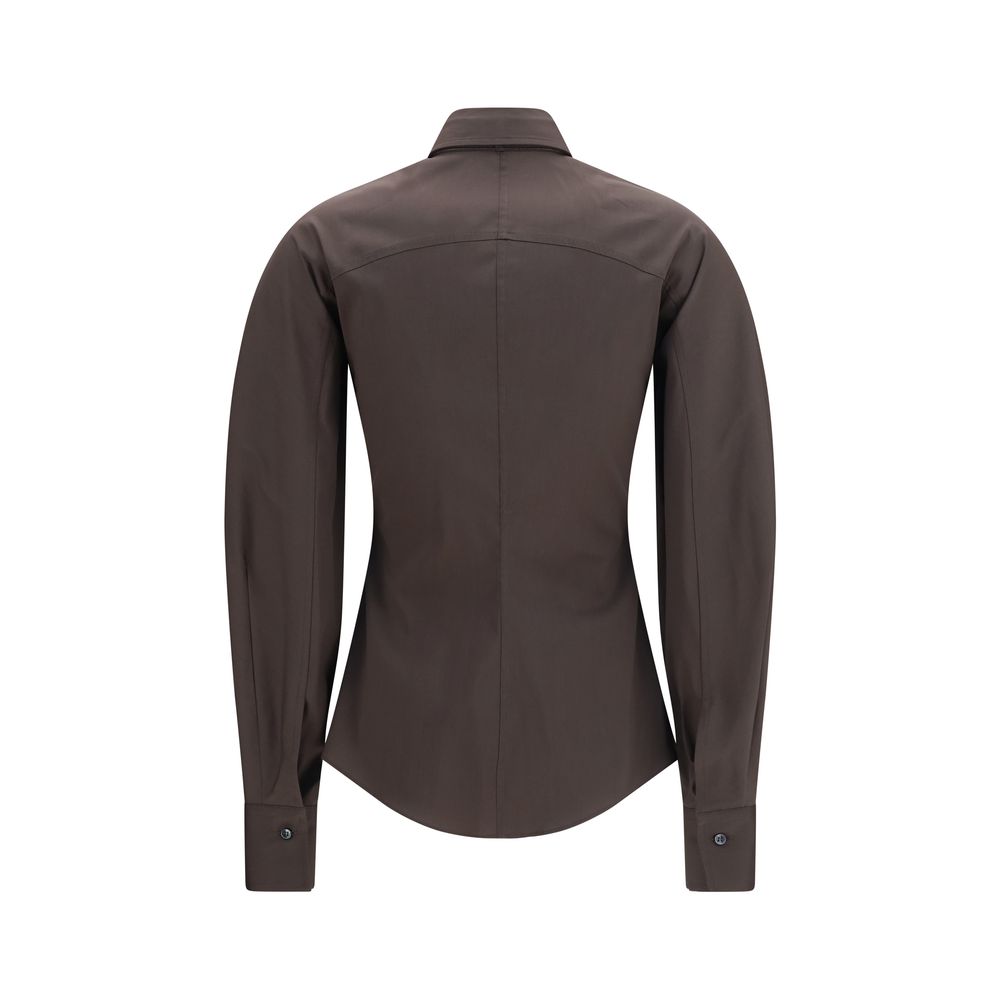 Brown Cotton Dress Shirt