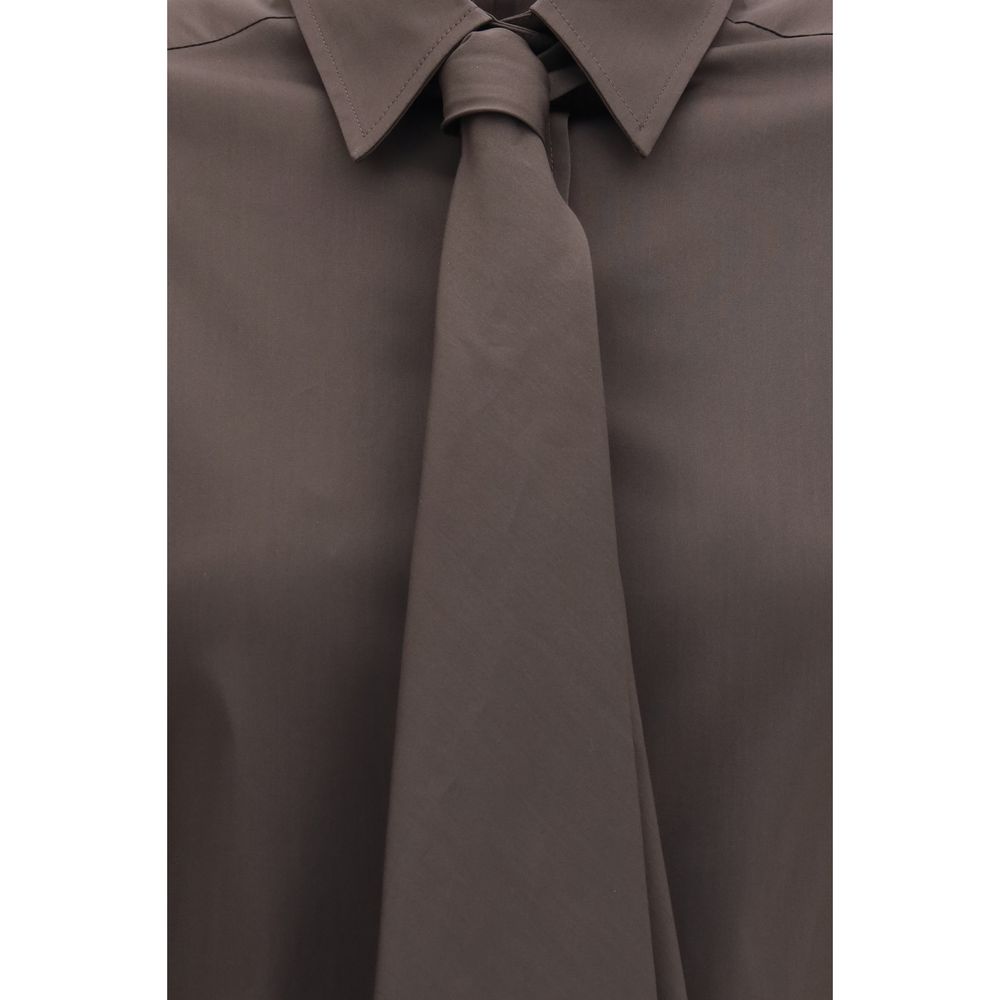 Brown Cotton Dress Shirt